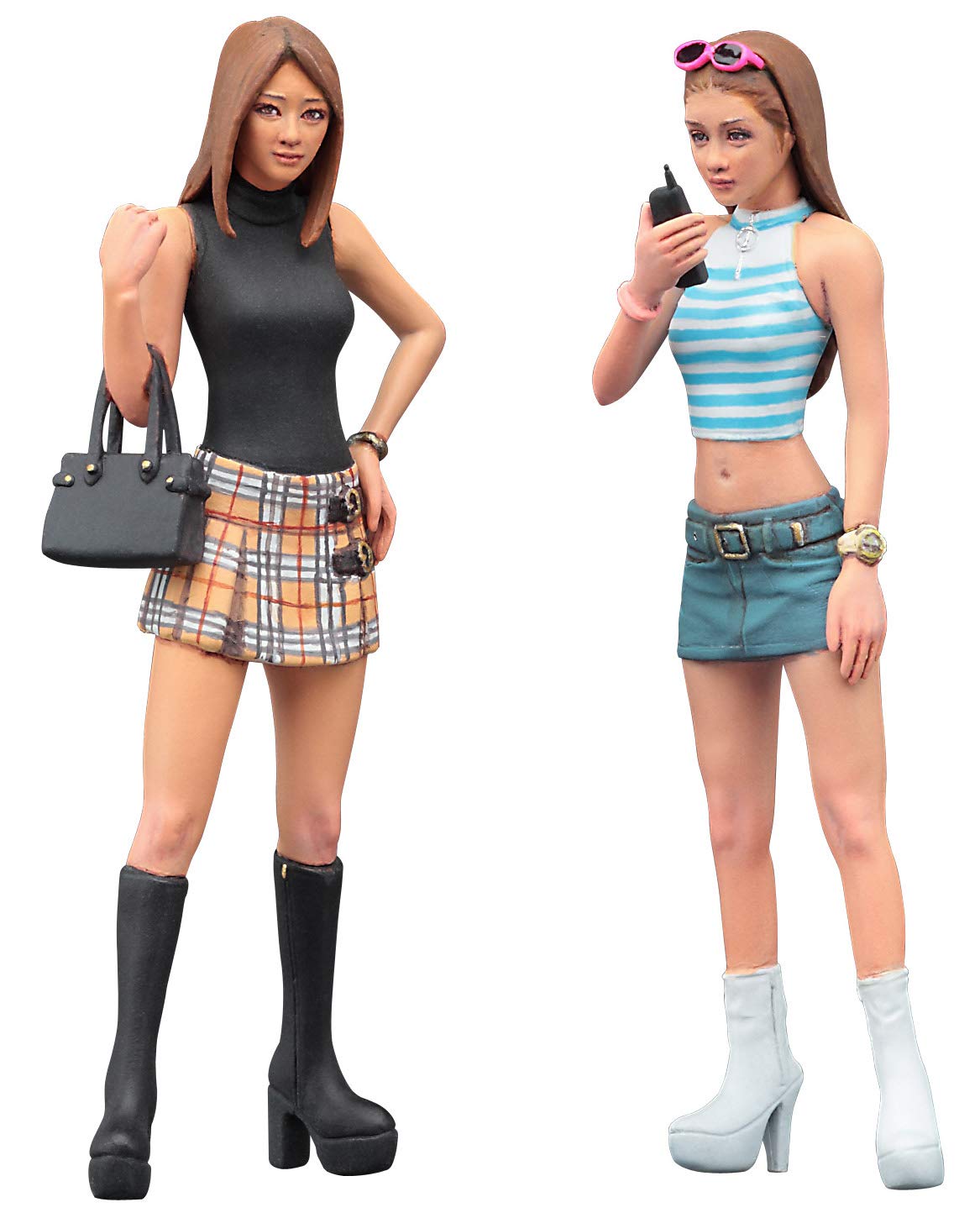 Hasegawa 1: 24 90'S Platform Boots Girls Figure - Two Kits In One Box