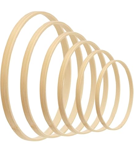 Lot de 5 cerceaux en bois de bambou pour loisirs créatifs, décoration de couronne de mariage, attrape-rêves et loisirs créatifs, 9 cm
