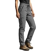 Hiking Pants Women UPF 50+ Cargo Quick Dry Water Resistant Elastic Waist 4 Pockets Lightweight Travel Work Casual Running