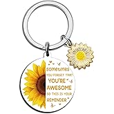 UYBEPU Inspirational Sunflower Keychain Inspirational Gifts for Women Thinking Of You Gifts for Friends Coworker Sunflower Gift for Women Encouragement Gift for Womens Birthday Keyring