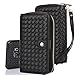 Galaxy Note 5 Case, TabPow Wave Zipper Cash Slot Series - [Card Slots][Button Closure] Flip PU Leather Wallet Case Cover with Detachable Magnetic Hard Case for Samsung Galaxy Note 5, Black