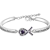 CENWA Purple Ribbon Bracelet Tough Times Don’t Last Tough People Do Bracelet Awareness Gift Cancer Support Jewelry