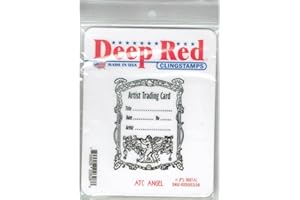 Deep Red Stamps ATC Angel Rubber Stamp 2 x 3inches