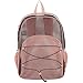 Eastsport Mesh Backpack Heavy Duty See-Through Semi-Transparent with Bungee for Adults, College, Beach, Sporting Events, and Travel - Blush/Graphite