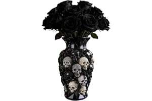 Gothic Skull Planter 15cm – Resin Skeleton Vase for Indoor Plants, Unique Flower Pot for Fresh or Dried Blooms – Spooky Hallo