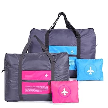 AB SALES Multicolour Nylon Waterproof Foldable Portable Luggage Bag - Pack of 2
