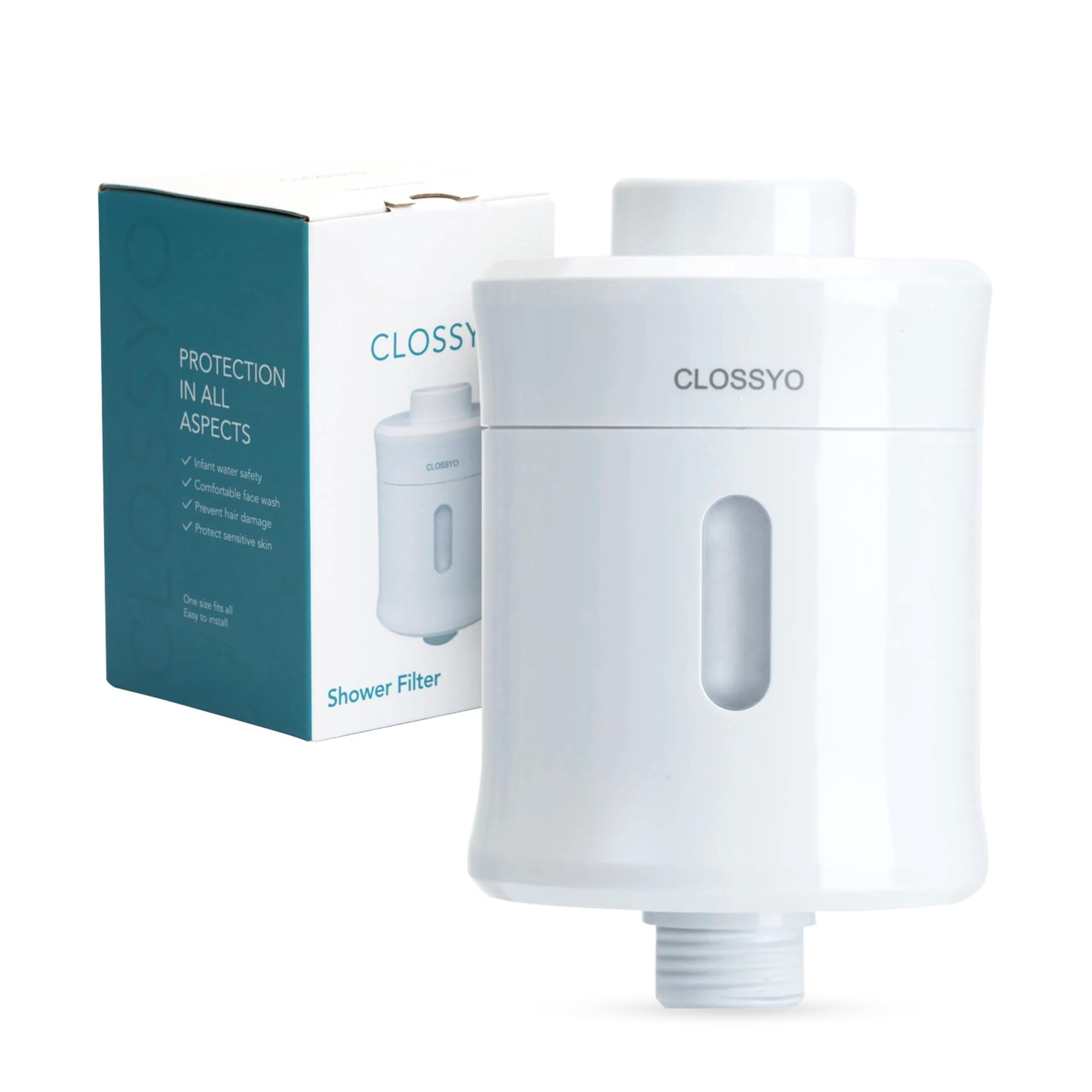 CLOSSYO Multi-Stage Shower Filter - Reduces Dry Itchy Skin, Dandruff, Eczema and Improves Skin and Hair Condition
