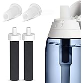 Oxyooh 2-in-1 for Brita Water Bottle Filter Replacement, 2 Filters 2 Valves | Fits 20/32oz SS &amp; 26/36oz plastic bottles, Food-grade silicone BPA-free bite valve, 40-gal life for gym &amp; hiking