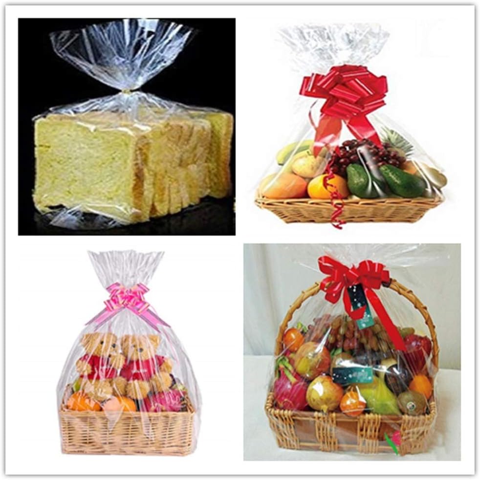 Clear Cellophane Wrap Roll 16" Inch 100' Ft for Gift Baskets Arts and Crafts Flowers Desserts Fruit Treats Wrapping & Decorating: Health & Personal Care