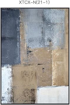 Amazon Co Jp Stts グレーホワイトブロックペイント モダンシンプルヨーロピアン抽象パターン装飾ペイント クリエイティブな文学スタイル寝室 リビングルーム装飾ペイント スポーツ アウトドア