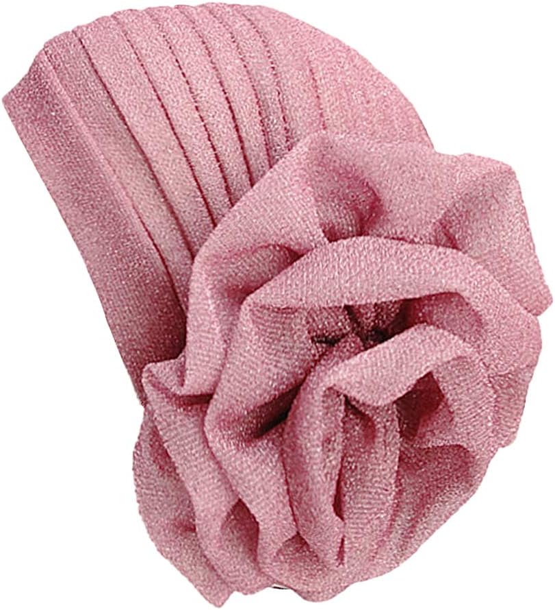 Surkat Shiny Flower Turban Shimmer Chemo Cap Hairwrap Headwear Beanie Hair Scarf