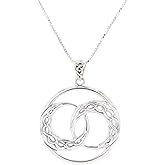 Jewelry Trends Celtic Knot Infinity Crescent Moon Eclipse Sterling SIlver Pendant Necklace 18"