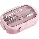 Ausenzup Stainless Steel Lunch Box, 2 Compartment Bento Box for Adults, Easy to Clean, Leak-Proof Design, Food Storage Container with Tableware for Family, Work, Picnics and Travel(800ml, Pink)