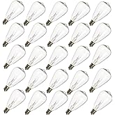 Romasaty 25-Pack ST35 Light Bulbs Replacement Edison Clear Bulbs -5 Watts C7/E12 Screw Base for Indoor/Outdoor Patio String Lights
