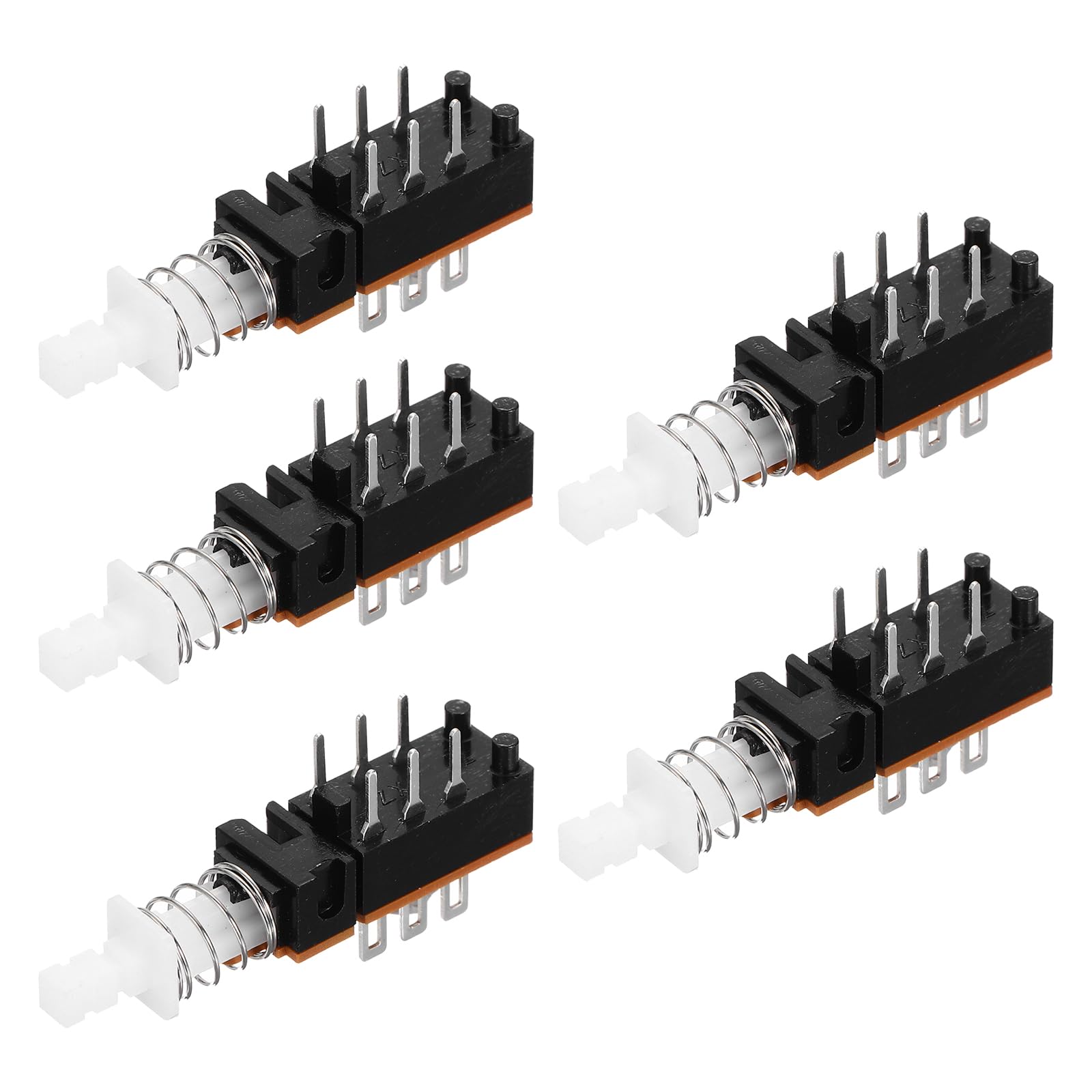 sourcing map Momentary Push Button Switch DPDT 2 Pole 6 Pin 1 Position 5pcs
