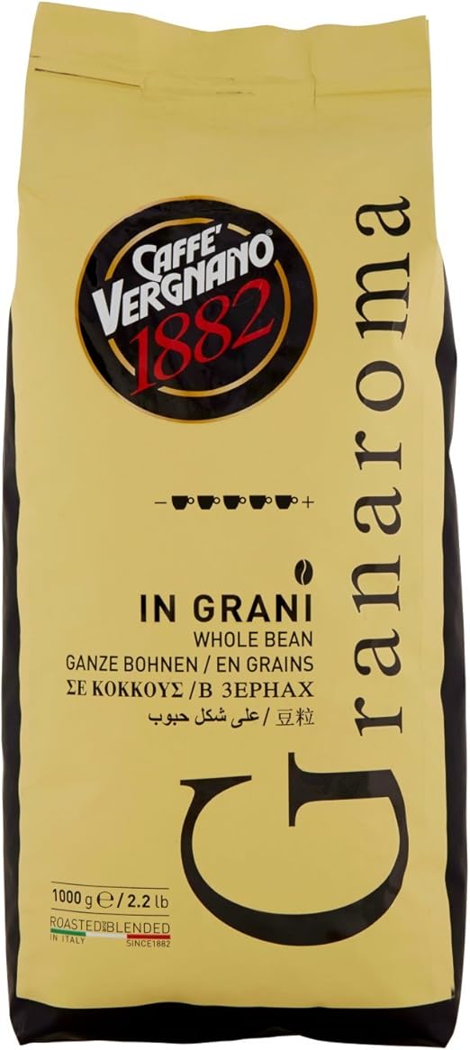 Caffè Vergnano 1882 Grand Aroma Whole Bean, 1 Pack (1 x 1 Kg Amazon.co