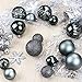 KI Store 34ct Christmas Ball Ornaments Shatterproof Christmas Decorations Tree Balls Small for Holiday Wedding Party Decoration, Tree Ornaments Hooks Included 1.57” (40mm Space Gray)
