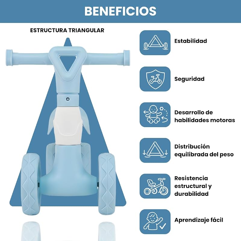 , Triciclo Bebé 1 Ano | Monte Leve | Primeira bicicleta de equilíbrio para bebés | Bicicleta sem Barcos de Equilíbrio | Toy Boy 1-2 Anos Ideal como Presente (Azul) — foto 2 de 8