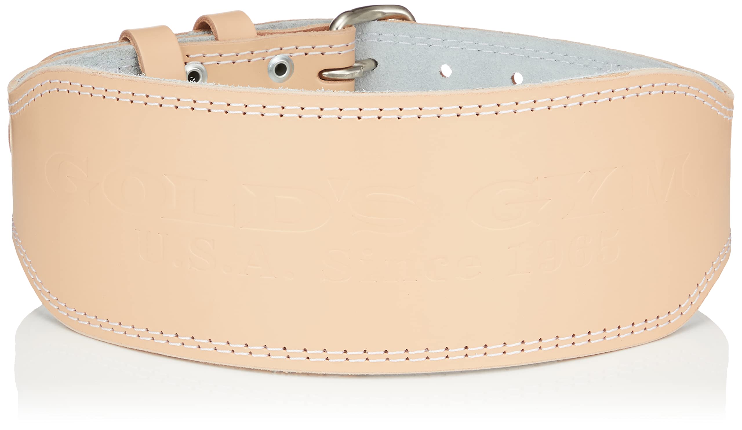 ゴールドジム(GOLD'S GYM) 身体にフィットするEXレザーベルト 初心者～上級者 体幹腹圧の安定 柔らかく馴染みやすい 高級レザー使用！丸めて持ち運びに便利 スクワット トレーニング G3322 NA L商品画像