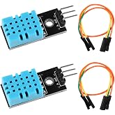 2pcs DHT11 Temperature Humidity Sensor Module Digital Temperature Humidity Sensor 3.3V-5V with Wires for Arduino Raspberry Pi 2 3 (2pcs DHT11)