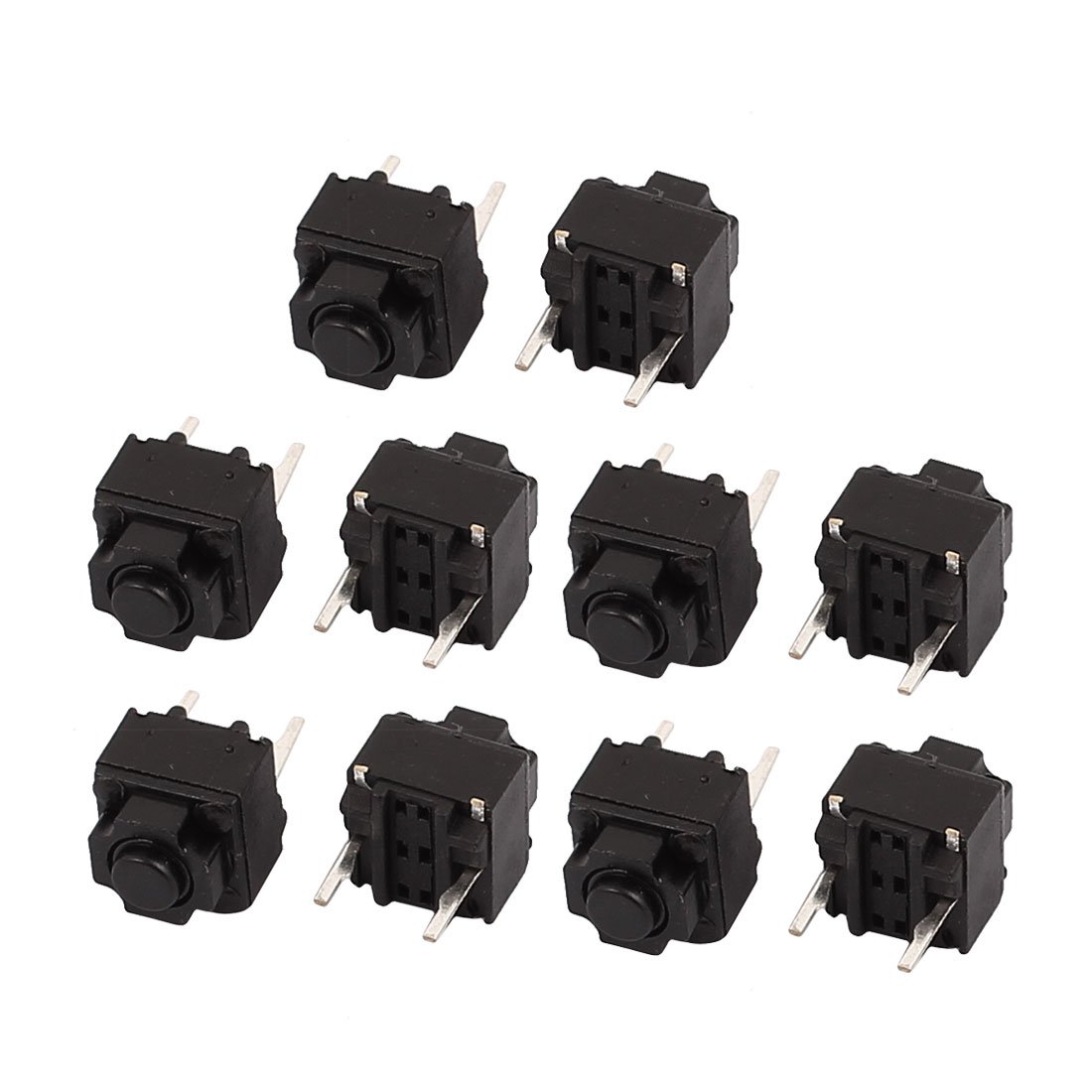 Sourcingmap 10Pcs 6.2mmx6.2mm Panel PCB Momentary Tactile Tact Push Button Switch 2 Pin DIP
