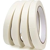 DOAY 4 Pack White Artist Tape - Art Masking Tape for Watercolor Paper, Canvas Acrylic Painting, Curves, Framing, Paint, Gouache, Console - Acid Free Drafting Tape 0.60" Wide - 360FT Total