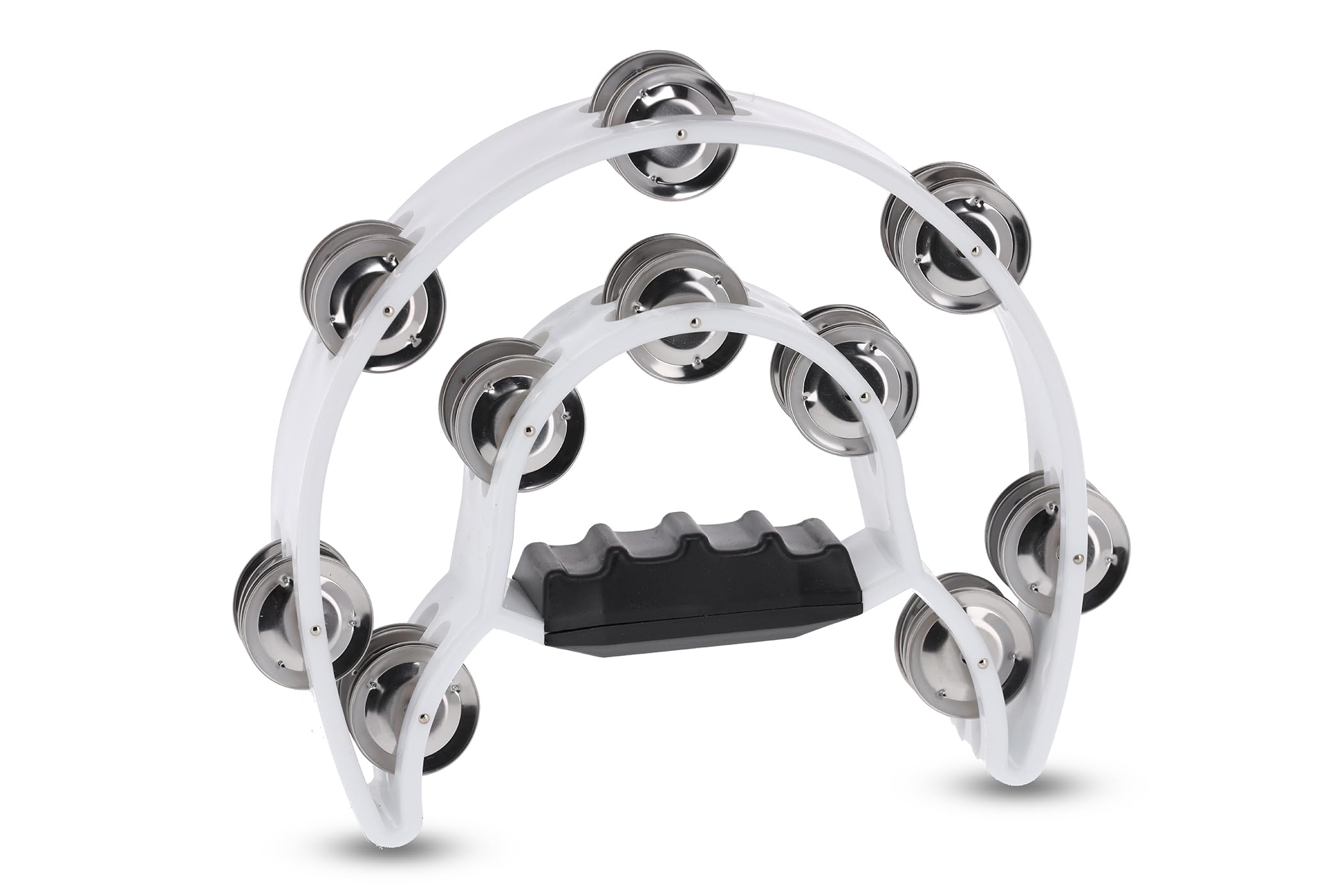 GEWA jingle wreath half moon - 20-pairs of chrome-plated jingles - double row - color white