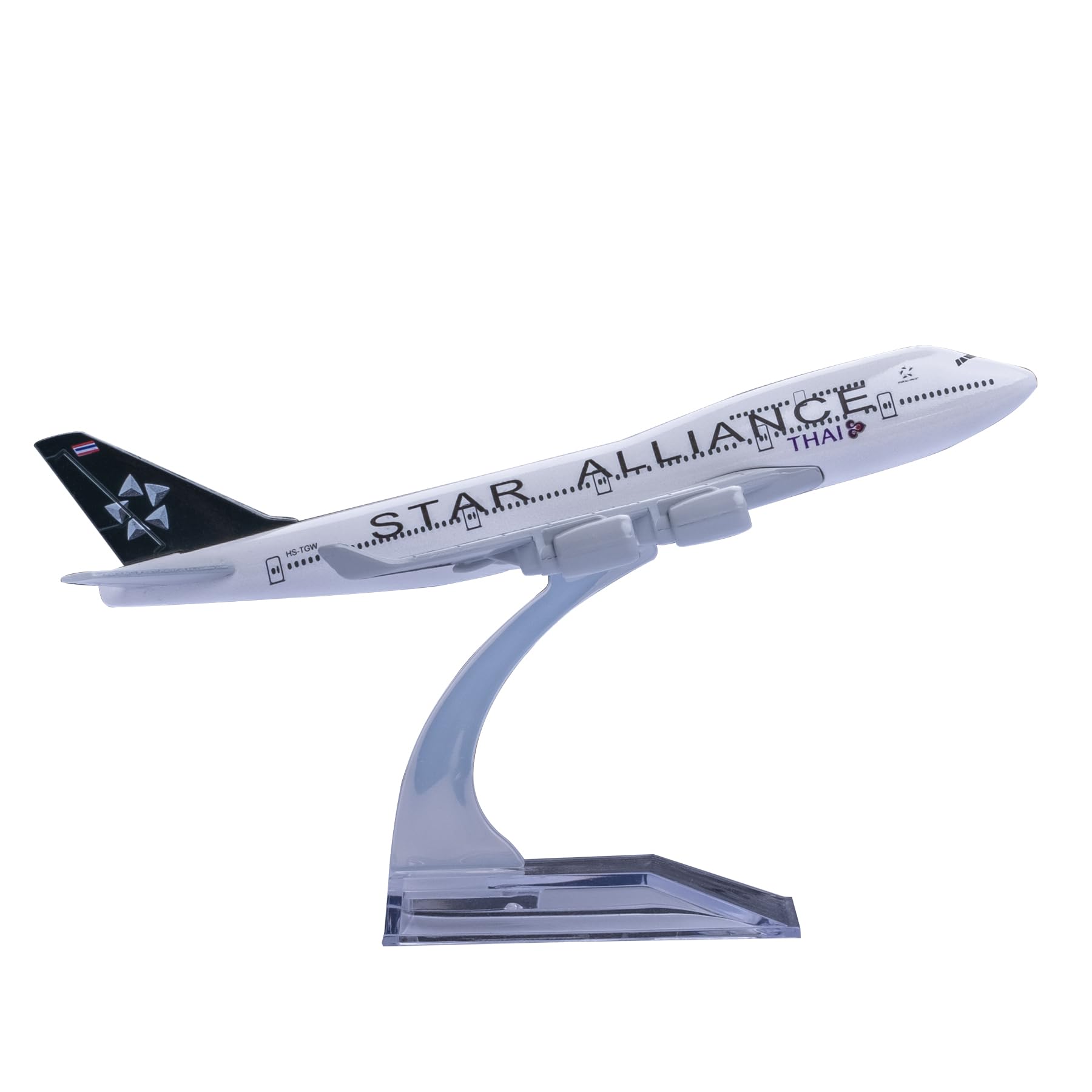 Bswath 1:400 Scale Model Star Alliance 747 Diecast Alloy Plane for Gift, Home & Office Decoration