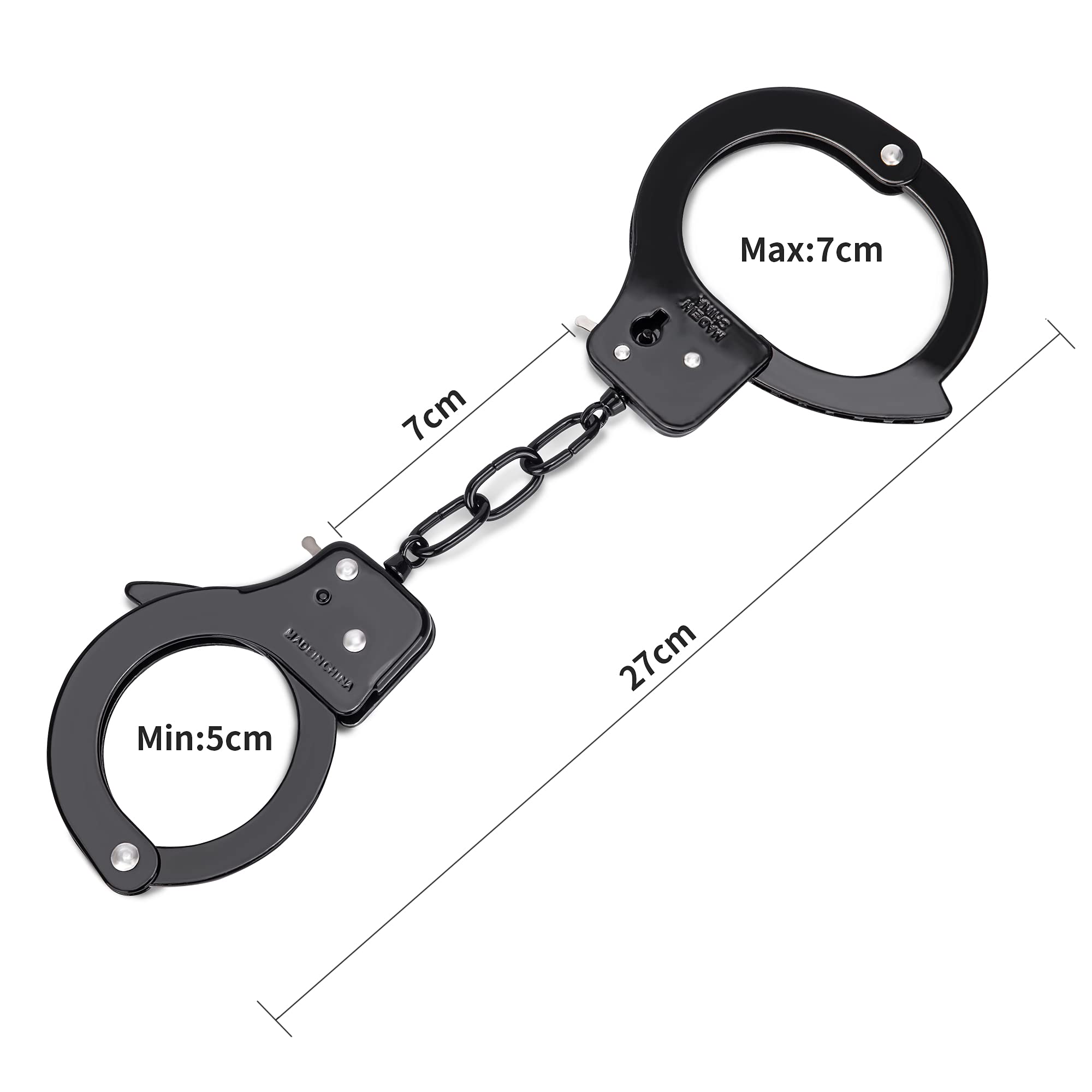 HUALIXUAN Metal Play Handcuffs, Hand Cuffs Police, Toy Handcuffs for Kids
