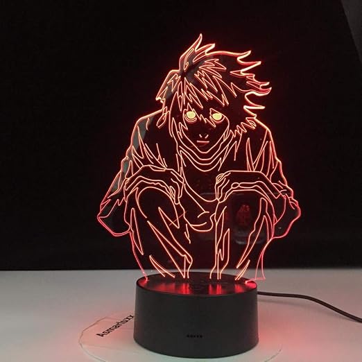 3d Night Light Manga Death Note L Ryuk Figure Lawliet Figure Led Night Light For Anime Room Store Decor Idea Cool Kids Bedroom Table Lamp 7 Color No Remote Amazon De Beleuchtung