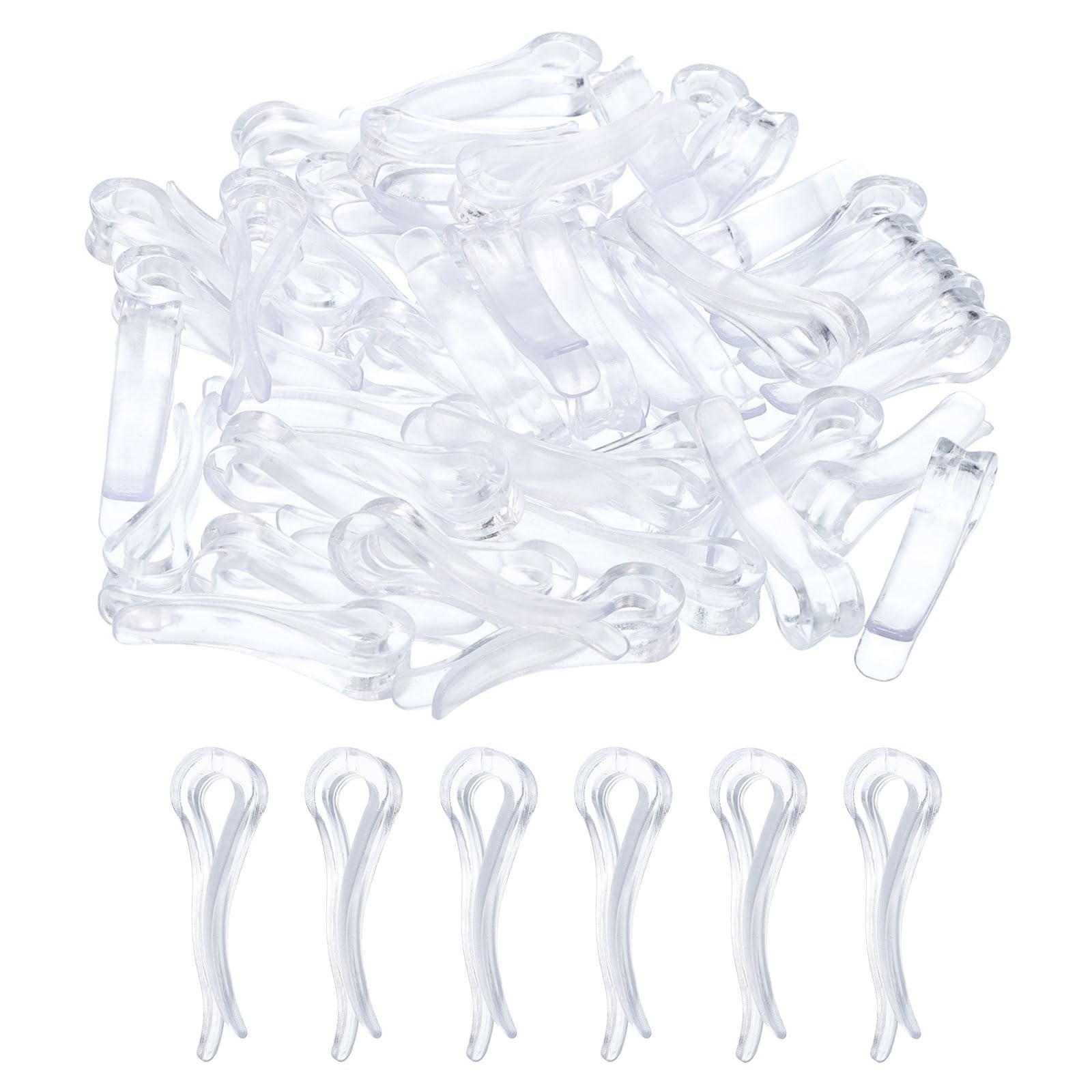 uxcell 200Pcs Durable Plastic Alligator Clips, 1.54" Clear U Shape Shirt Clip Clothespins for Folding Ties, Pants, Socks, Garments