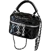 RoseSeek Women's Quilted Zipper Crossbody Handbags Y2K Top Handle Small Bucket Bags Designer Satchel Purses