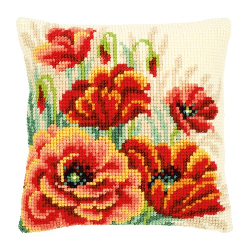 Vervaco Cross Stitch Cushion: Poppies II