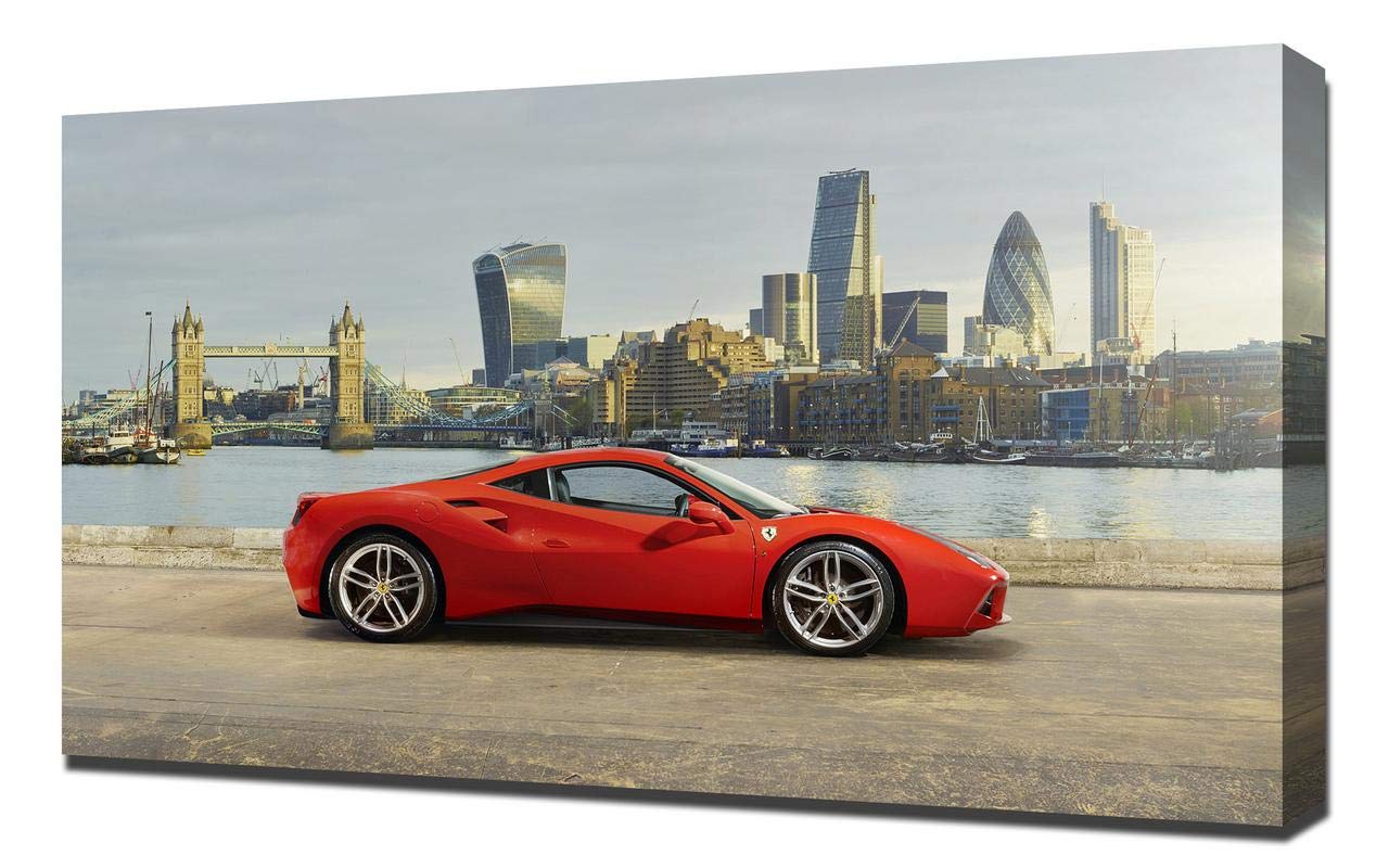 Amazoncom Lilarama Usa 2016 Ferrari 488 Gtb V11 Canvas Art