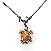 Scddboy Hawaiian Sea Turtle Pendant Necklace for Women Men - Adjustable Cord Surfer Necklace
