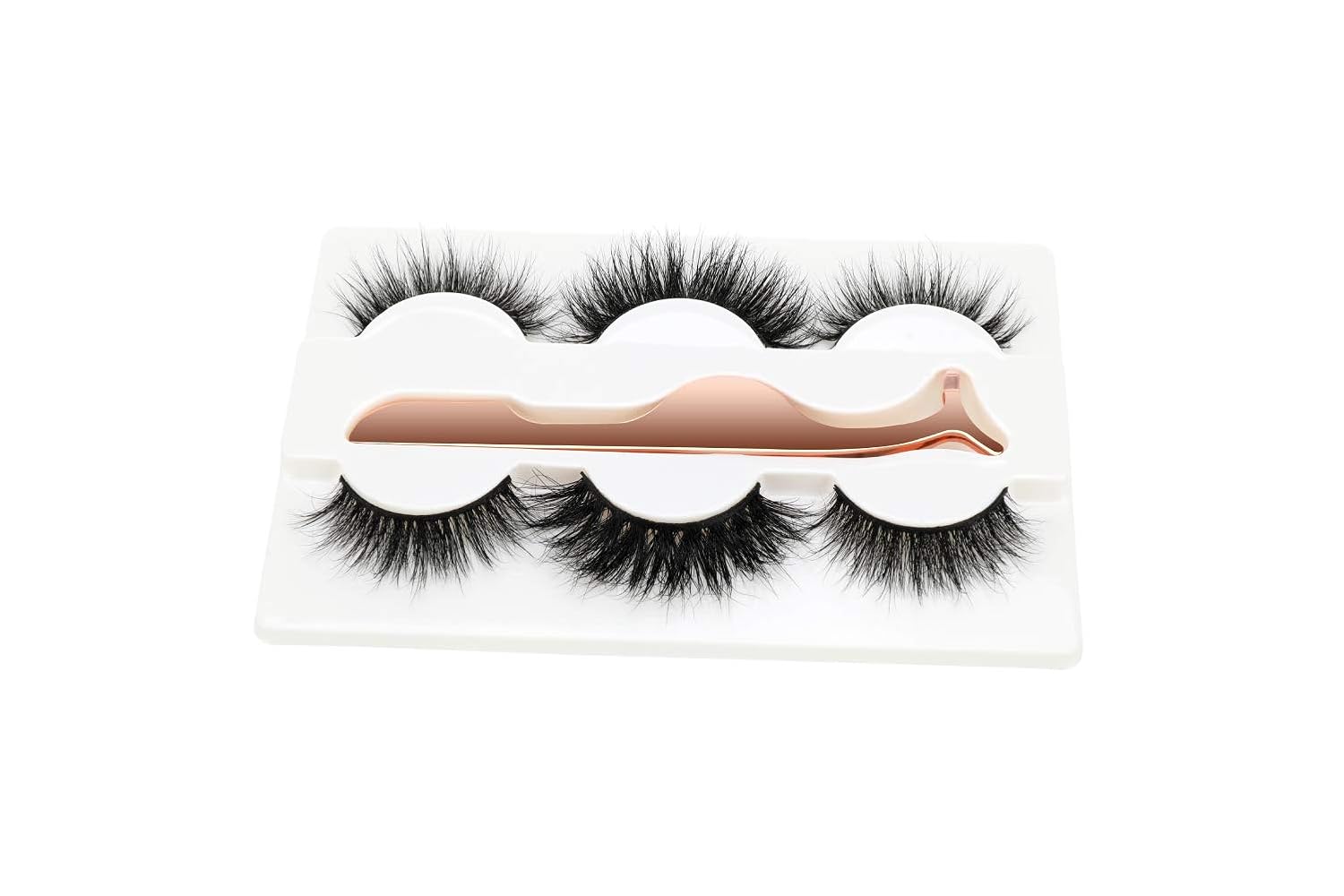 Trcoveric 3 Styles Fluffy Mink Eyelashes Cruelty-Free mink lashes 3D Mink Fake Lashes Eye lash Strip Pack eyelash tweezer