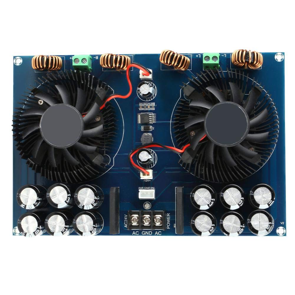 High Power Amplifier Board 2420W Dual Channel TDA8954TH Digital Audio Power Amplifier Board Subwoofer Stereo Audio Amp Board with Cooling Fan