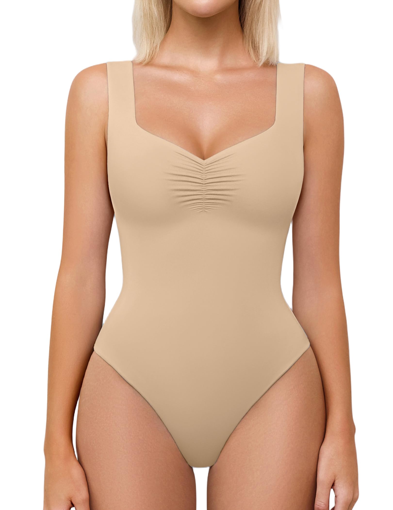 Photo 1 of *USED*
Avidlove Body Suits for Womens Sweetheart Neck Ruched Dressy Bodysuits Nude Seamless Double Lined Leotard