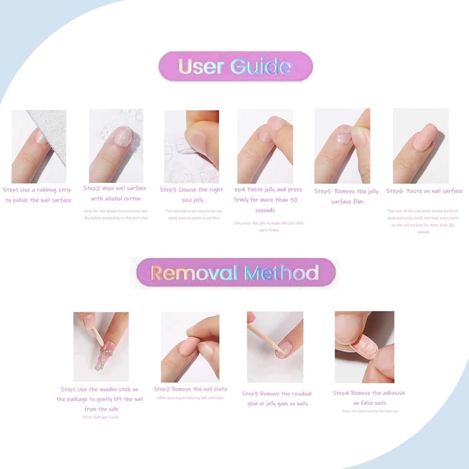 Press on Nails Short Almond SWEKKE French Tip Fake Nails False Nails with Designs 3D Flower Yellow & Pink Stick on Nails Glossy Glue on Nails Acrylic Nails for Women Girls 24 Pcs - Image 5