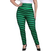 HDE Womens Plus Size Graphic Leggings High Waist Stretch Halloween Costume Full Ankle Length Soft Footless Opaque Tights