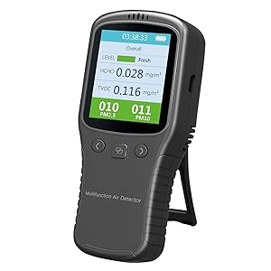 Air Quality Monitor, Formaldehyde Detector, Pollution Meter, Sensor, Tester; Detect & Test Indoor Pollution, Volatile Organic Compound Gas1Air Quality Monitor