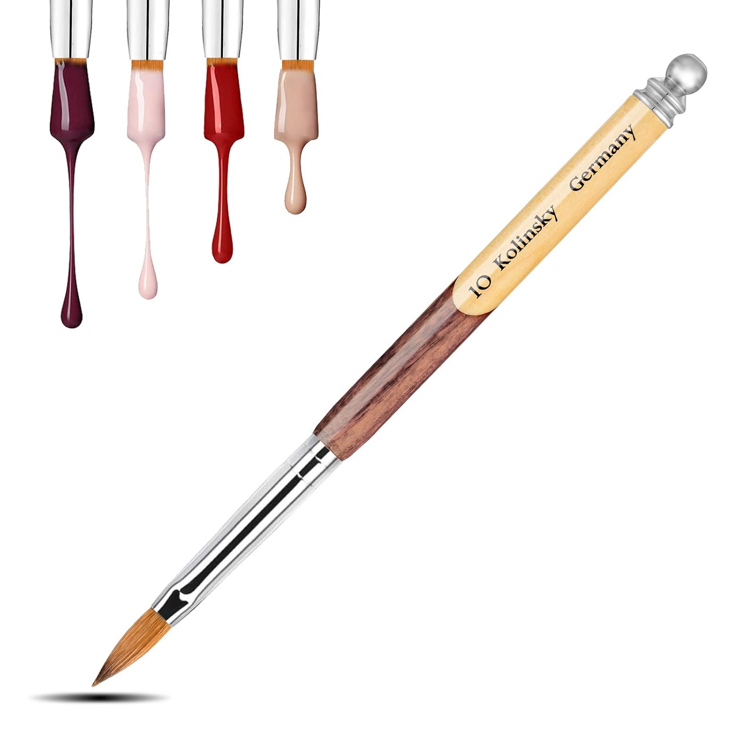 [Upgraded] 100 Kolinsky Acrylic Nail Brush Size 10 Nail Art Liner Brush for