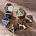 TecUnite 7 Metal Polyhedral Dice Set Role Playing Game Dice Set with Storage Bag