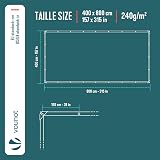 VOUNOT 4x8m Waterproof Tarpaulin 240 g/m² Heavy Duty with Aluminum Eyelets view 3