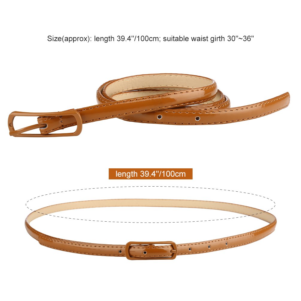 VBIGER Femmes Ceinture Fine Élégant en Cuir PU Ceinture Réglable Pour Les Robe Chemisier Jupe, 2 Pcs