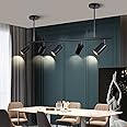 YongMing CL 5-Light LED Track Lighting Kit Black Track Light Flexibly Rotatable Light Head Modern Spot Lighting for Kitchen Living Room Dining Room Bedroom Closet Bar