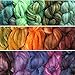Needle Felting Roving Fiber for Felting Spinning Weaving Dryer Balls Soap Making and Embellishments. Color Sampler Pack of BFL Wool Hand Dyed in USA by Living Dreams. 3 Samplers