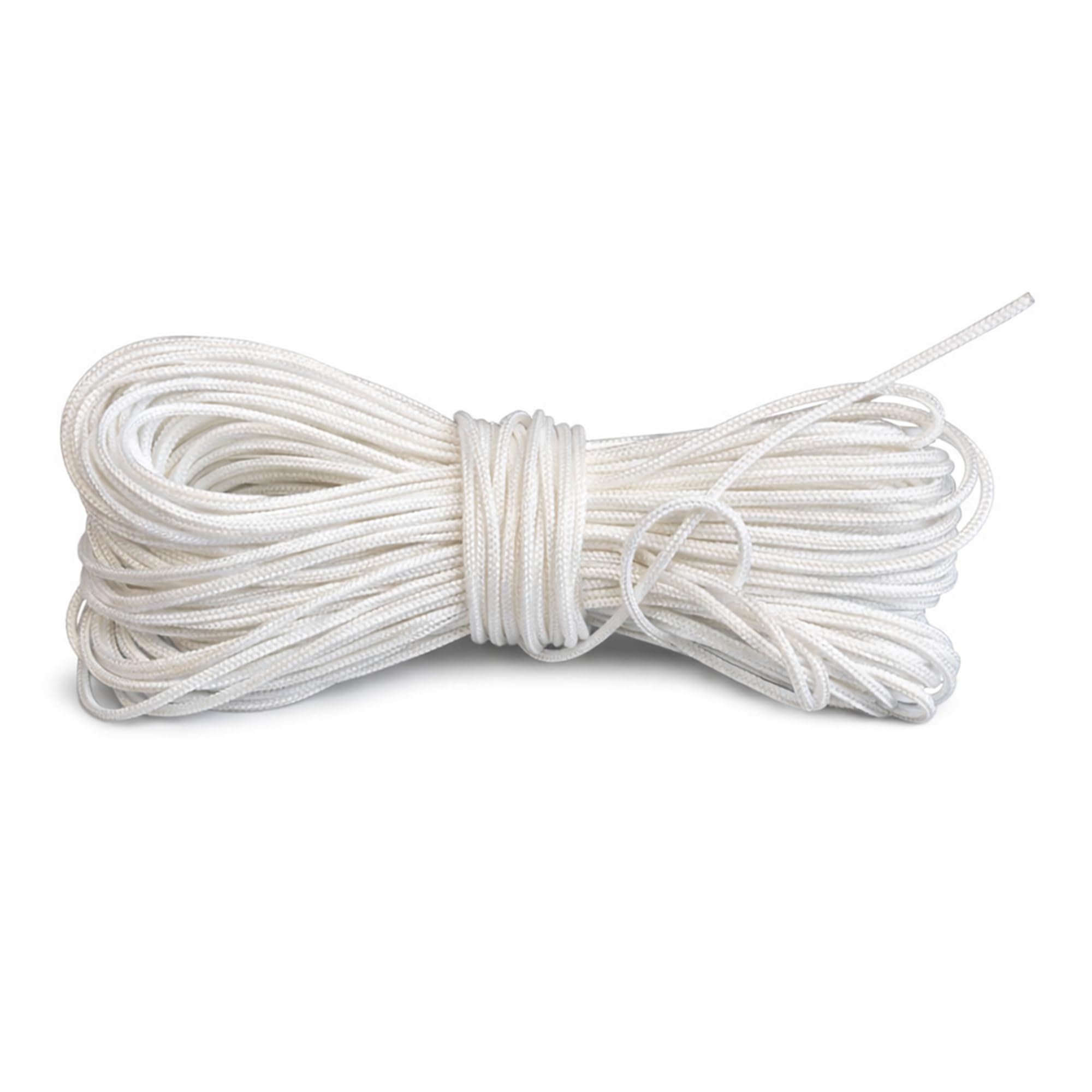 Trimming Shop 2mm Braided Nylon Blind Cord 50 Metres White String for Aluminium Blinds, Roman Shades & Window Restringing, Suitable for Gardening & DIY Use