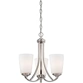 Minka Lavery 4963-84 Overland Park Mini Chandelier, 3-Light, 300 Total Watts, 16-in H x 15.75-in W, Brushed Nickel