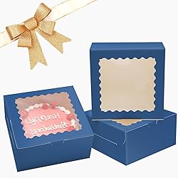 Bakepacker 36pcs 10x10x5 Inches Ink Blue Cake Boxes